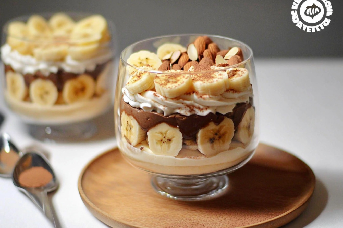 Trifle de plátano y crema