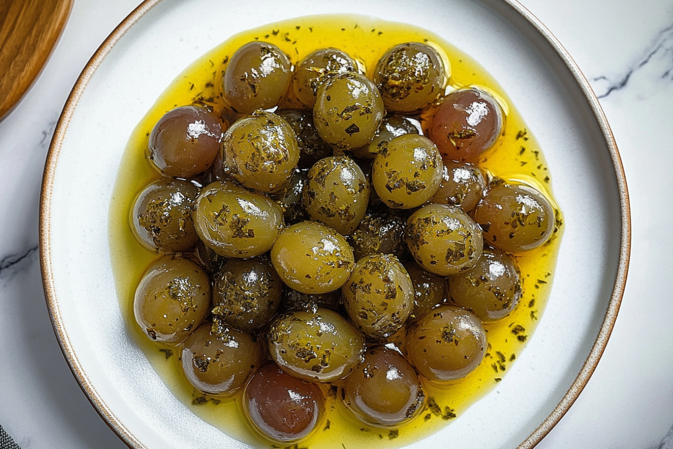 Uvas salteadas con orégano