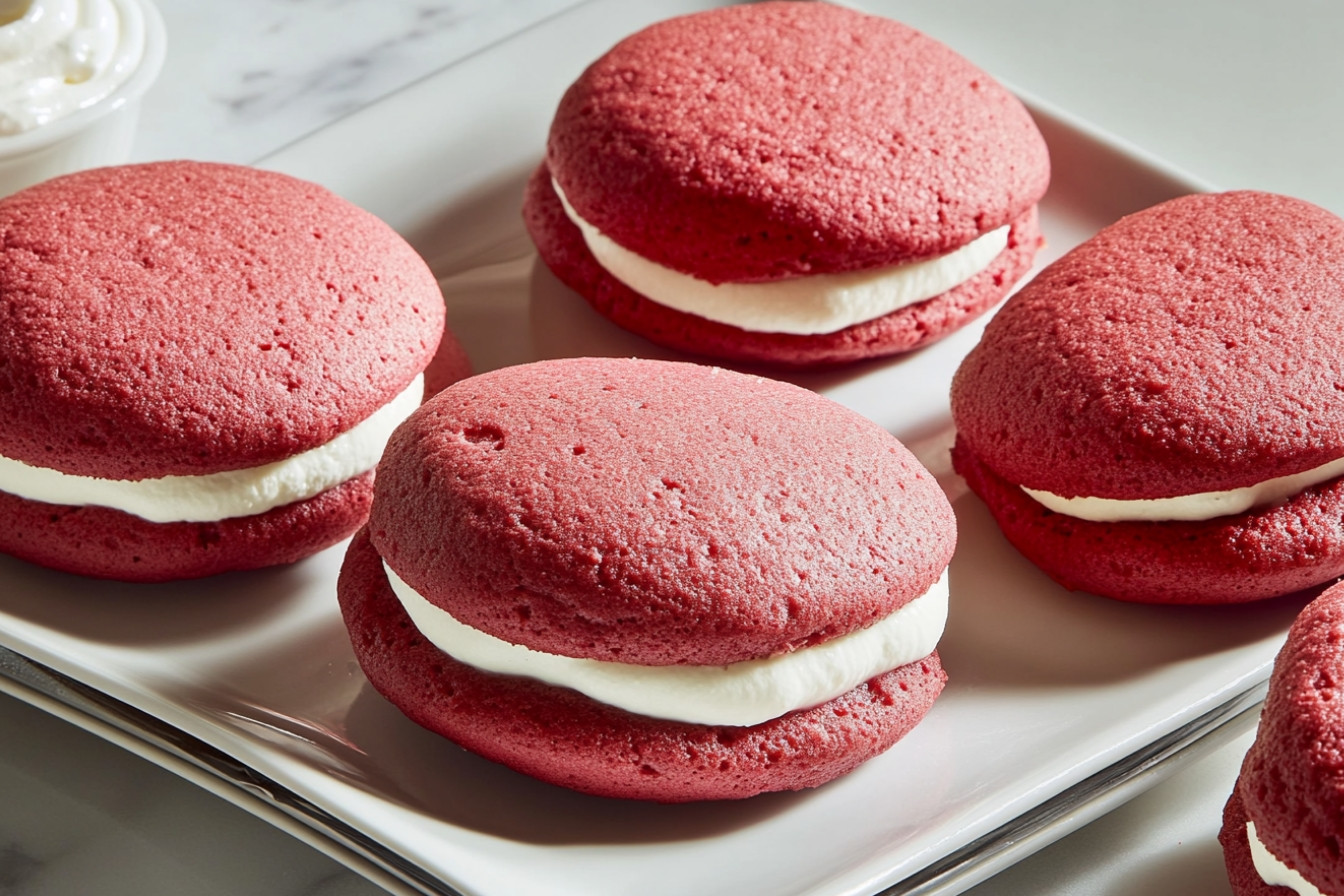 Whoopie pies de terciopelo rojo