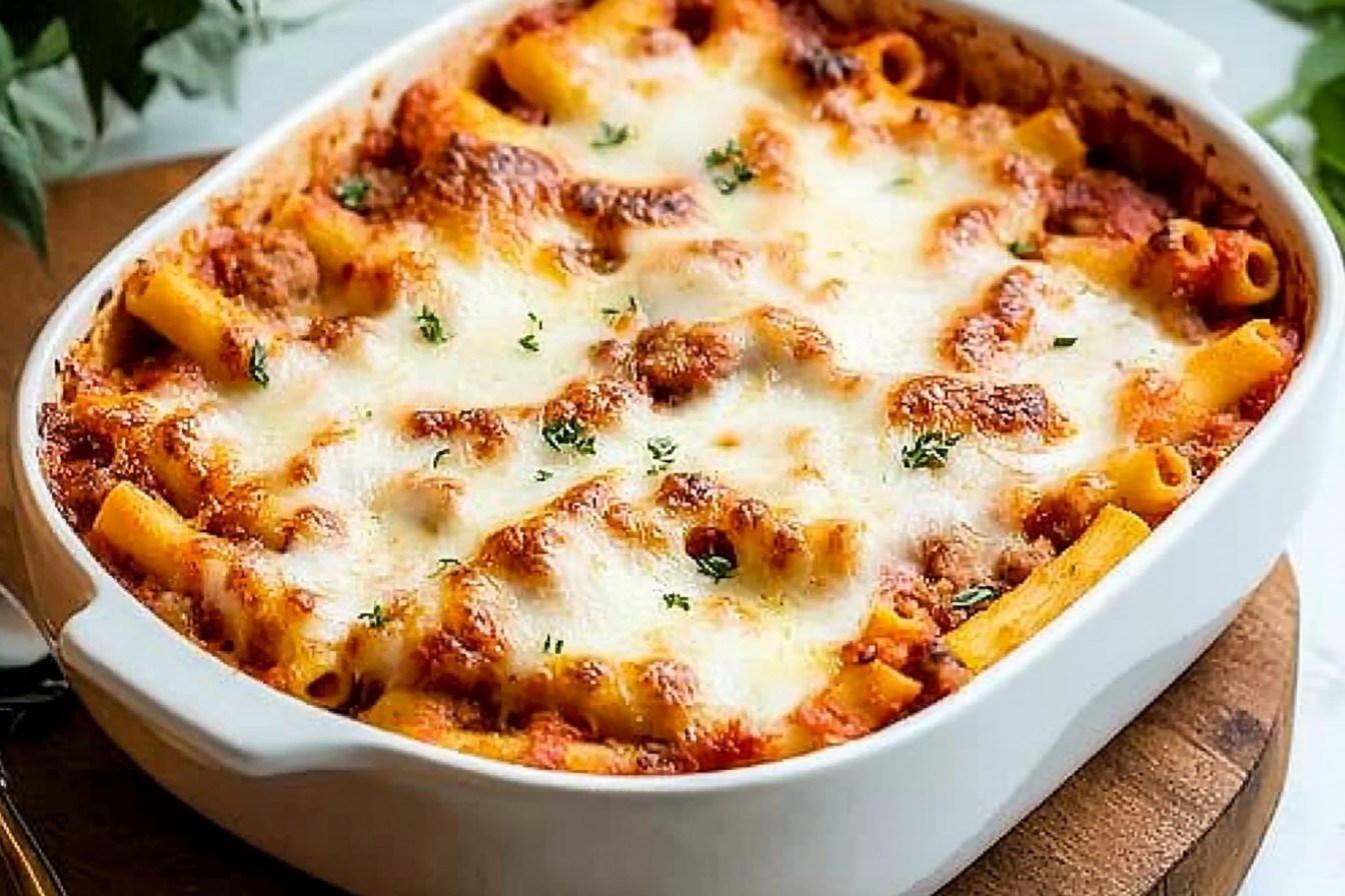 Ziti al horno con salchicha