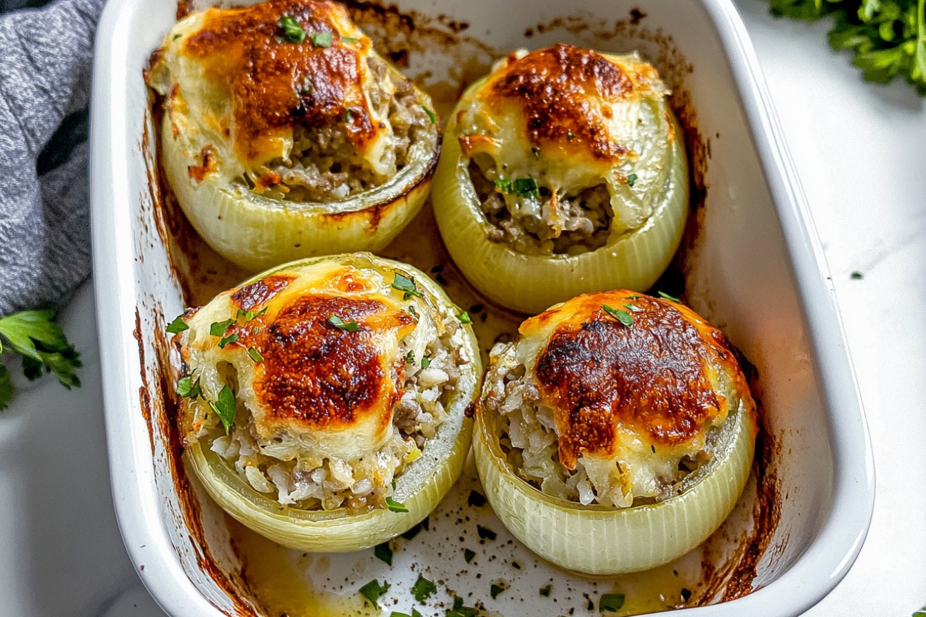 Cebollas rellenas de carne