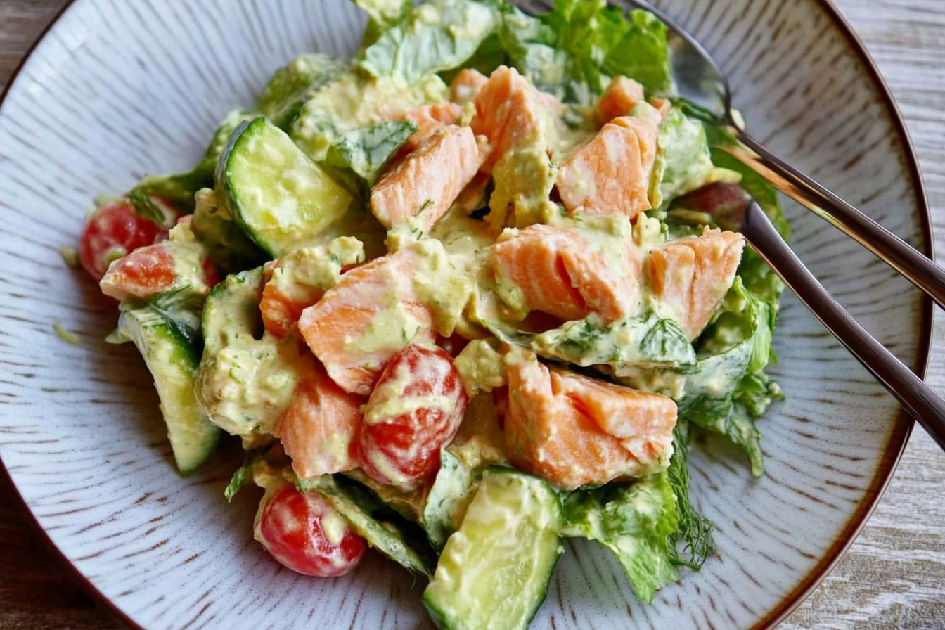 Ensalada cremosa de salmón
